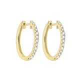 14KT Yellow Gold & Diamond Hoop Fashion Earrings  - 1/2 ctw