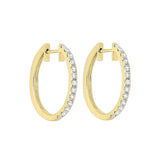 14KT Yellow Gold & Diamond Hoop Fashion Earrings  - 1 ctw