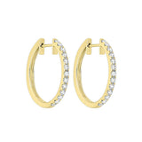 14KT Yellow Gold & Diamond Hoop Fashion Earrings  - 3/4 ctw
