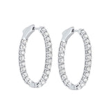 14KT White Gold & Diamond Studded Fashion Earrings   - 3-1/2 ctw