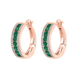 14KT Pink Gold & Diamonds Fashion Earrings -  1/5 ctw