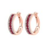 14KT Pink Gold & Diamonds Fashion Earrings -  1/5 ctw