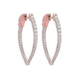 14KT Pink Gold & Diamond Hoop Fashion Earrings  - 1/2 ctw