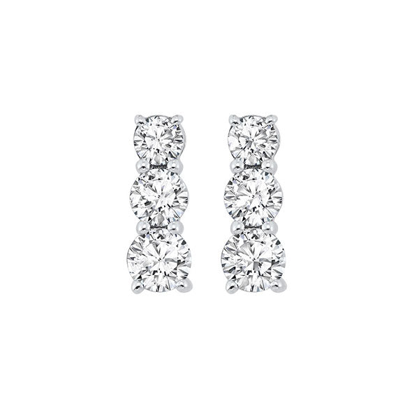 SLV - 995 White Gold & Diamond Fashion Earrings -1/3 ctw