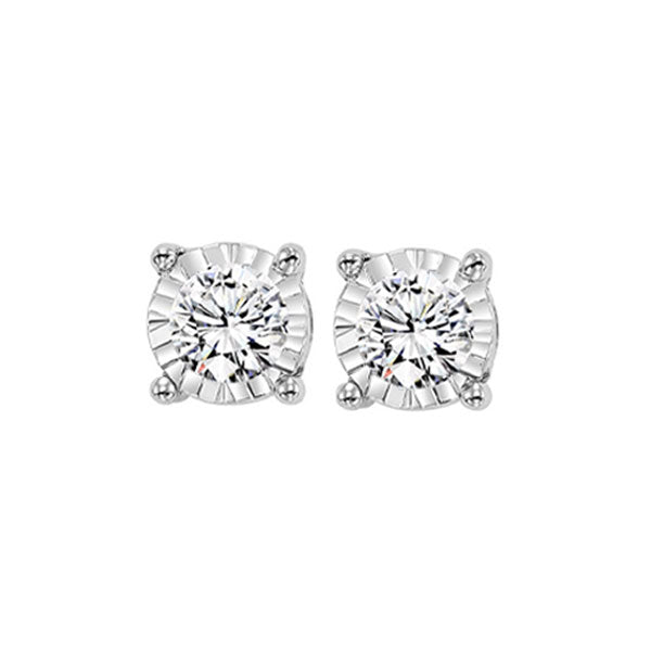 14KT White Gold & Diamond Fashion Earrings -1/2 ctw