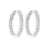 14KT White Gold & Diamond Classic Book Tru Reflection Fashion Earrings  - 2 ctw