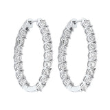 14KT White Gold & Diamond Classic Book Tru Reflection Fashion Earrings  - 3/4 ctw