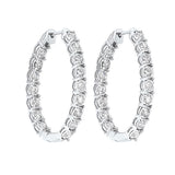 14KT White Gold & Diamond Classic Book Tru Reflection Fashion Earrings  - 1/2 ctw