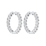 14KT White Gold & Diamond Classic Book Tru Reflection Fashion Earrings  - 1 ctw