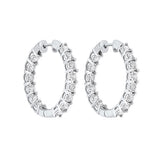 14KT White Gold & Diamond Classic Book Tru Reflection Fashion Earrings  - 3/4 ctw