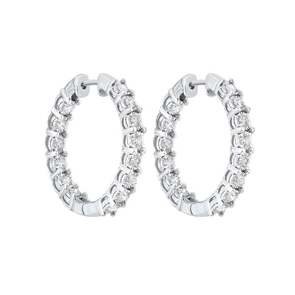 14KT White Gold & Diamond Classic Book Tru Reflection Fashion Earrings  - 1/2 ctw