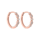 14KT Pink Gold & Diamond Classic Book Mixable Fashion Earrings   - 1/6 ctw