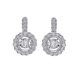 Silver (SLV 995) Cubic Zirconia Studded Fashion Earrings  - 1/4 ctw