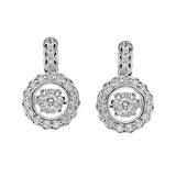 Silver (SLV 995) Cubic Zirconia Studded Fashion Earrings  - 1/6 ctw
