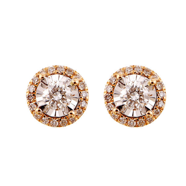 14KT Yellow Gold Classic Book Fashion Earrings - 1/3 ctw