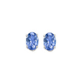 14KT White Gold Classic Book Color Stud Earrings