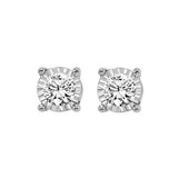 14KT White Gold & Diamond Classic Book Tru Reflection Fashion Earrings    - 1 ctw