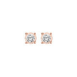 14KT Pink Gold & Diamond Fashion Earrings -1/3 ctw