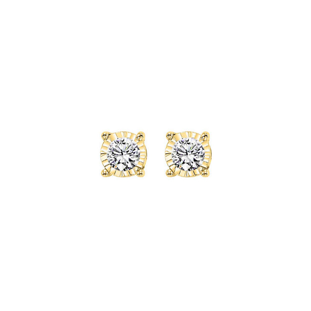 14KT Yellow Gold & Diamond Tru Reflection Fashion Earrings    - 1/3 ctw