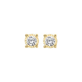 14KT Yellow Gold & Diamond Tru Reflection Fashion Earrings    - 1/2 ctw