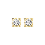 14KT Yellow Gold & Diamond Tru Reflection Fashion Earrings    - 3/4 ctw