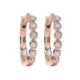 10KT Pink Gold & Diamond Classic Book Mixable Fashion Earrings  - 1/8 ctw