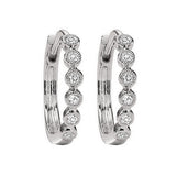 10KT White Gold & Diamond Classic Book Mixable Fashion Earrings  - 1/6 ctw