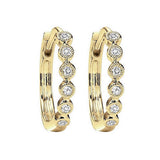 10KT Yellow Gold & Diamond Classic Book Mixable Fashion Earrings  - 1/8 ctw