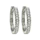 10KT White Gold & Diamond Classic Book Mixable Fashion Earrings  - 1/6 ctw