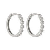 14KT White Gold & Diamond Classic Book Mixable Fashion Earrings  - 1/8 ctw