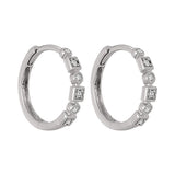 14KT White Gold & Diamond Classic Book Mixable Fashion Earrings  - 1/8 ctw