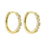 14KT Yellow Gold & Diamond Classic Book Mixable Fashion Earrings   - 1/8 ctw