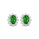 14KT White Gold & Diamond Classic Book Color Ensembles Fashion Earrings  - 3/8 ctw