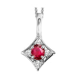 14KT White Gold & Diamond Classic Book Color Ensembles Neckwear Pendant  - 1/10 ctw