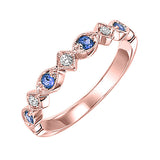 10KT Pink Gold & Diamond Classic Book Stackable Fashion Ring  - 1/10 ctw