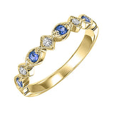 10KT Yellow Gold & Diamond Classic Book Stackable Fashion Ring    - 1/10 ctw