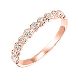 10KT Pink Gold & Diamond Classic Book Stackable Fashion Ring   - 1/10 ctw