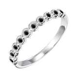 10KT White Gold & Diamond Stackable Gemstone Ring - 1/9 ctw