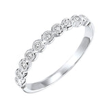 10KT White Gold & Diamond Classic Book Stackable Fashion Ring   - 1/10 ctw