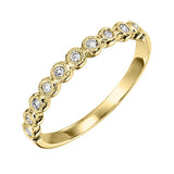 10KT Yellow Gold & Diamond Classic Book Stackable Fashion Ring   - 1/10 ctw