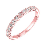 10KT Pink Gold & Diamond Classic Book Stackable Fashion Ring  - 1/8 ctw