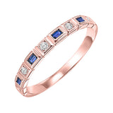 14KT Pink Gold & Diamond Classic Book Stackable Fashion Ring  - 1/10 ctw