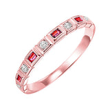 14KT Pink Gold & Diamond Classic Book Stackable Fashion Ring  - 1/10 ctw