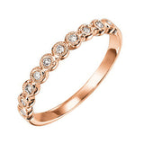 14KT Pink Gold & Diamond Classic Book Stackable Fashion Ring  - 1/8 ctw