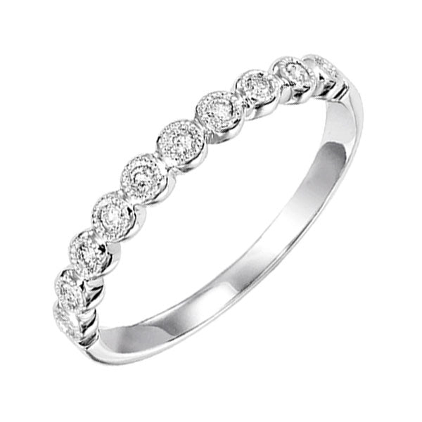 14KT White Gold & Diamond Sparkle Fashion Ring - 1/8 cts