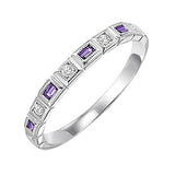 10KT White Gold & Diamond Classic Book Stackable Fashion Ring  - 1/10 ctw