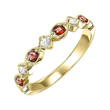 10KT Yellow Gold & Diamond Classic Book Stackable Fashion Ring  - 1/10 ctw