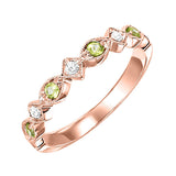 10KT Pink Gold & Diamond Classic Book Stackable Fashion Ring  - 1/10 ctw