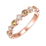 10KT Pink Gold & Diamond Classic Book Stackable Fashion Ring   - 1/10 ctw