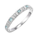 14KT White Gold & Diamond Classic Book Stackable Fashion Ring   - 1/10 ctw